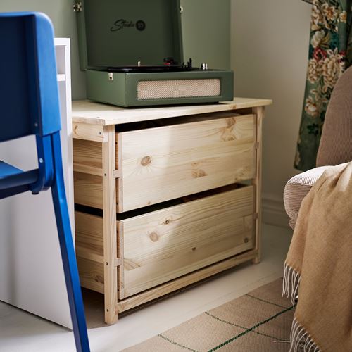 IKEA - KRONÖREN, bedside table, pine, 76x48x55 cm