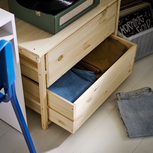IKEA - KRONÖREN, bedside table, pine, 76x48x55 cm