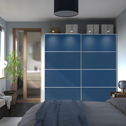 IKEA - MEHAMN, pair of sliding doors, blue, 200x201 cm