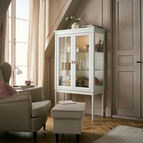 IKEA - FARJKARL, vitrin, kırık beyaz, 87x45x161 cm