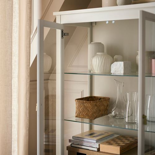 IKEA - FARJKARL, vitrin, kırık beyaz, 87x45x161 cm