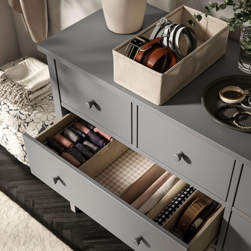 IKEA - GULLABERG, 8 çekmeceli şifonyer, gri, 168x48x100 cm