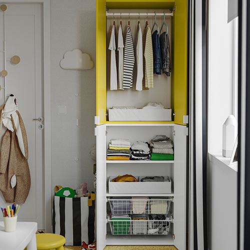IKEA - LASTARE, LASTARE wardrobe, white/yellow, 60x42x200 cm