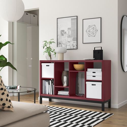 IKEA - KALLAX, open shelving unit, brown-red, 147x39x94 cm