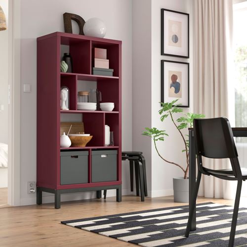 IKEA - KALLAX, open shelving unit, brown-red, 77x39x164 cm