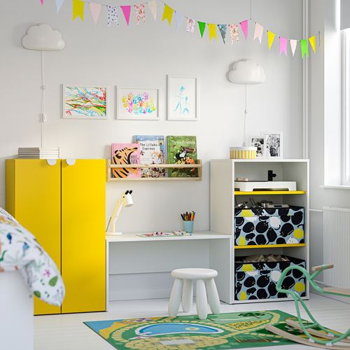 IKEA - LASTARE, LASTARE storage combination, white/yellow, 210x42x100 cm