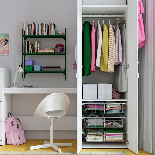 IKEA - STUK, box with compartments, white/black, 17x51x18 cm