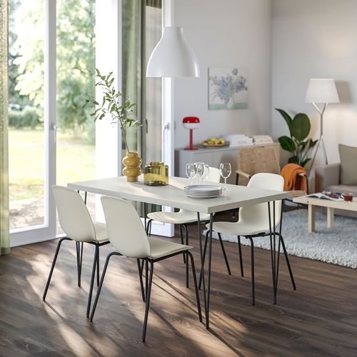 IKEA - SKALSTA, sandalye, bej-siyah/gri