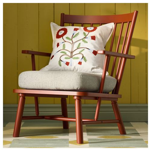 IKEA - FACELIOR, kırlent kılıfı, beyaz-turuncu, 50x50 cm