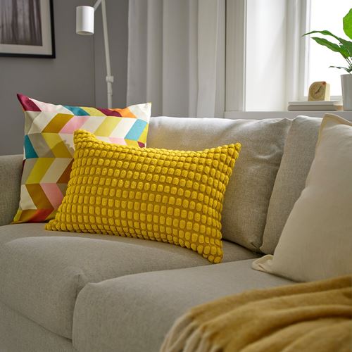 IKEA - SVARTPOPPEL, cushion cover, yellow, 40x58 cm
