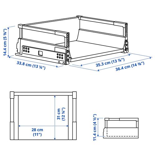 IKEA - MAXIMERA, mutfak çekmecesi, beyaz, 40x37 cm