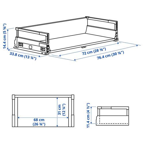 IKEA - MAXIMERA, mutfak çekmecesi, beyaz, 80x37 cm