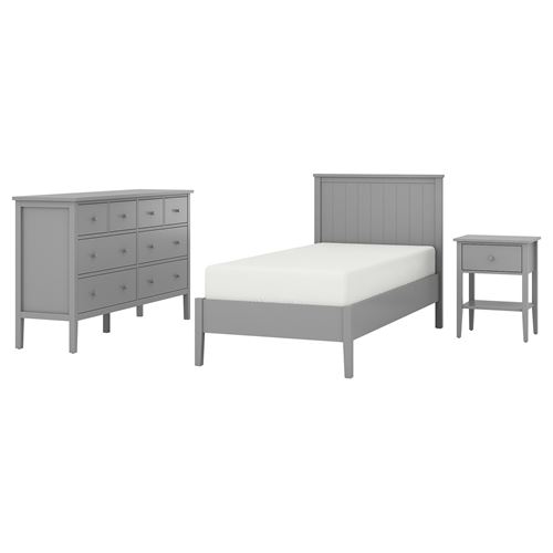 IKEA - GULLABERG, bedroom furniture set, grey, 90x200 cm