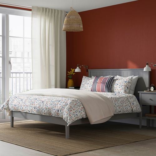 IKEA - GULLABERG, çift kişilik karyola, gri, 140x200 cm