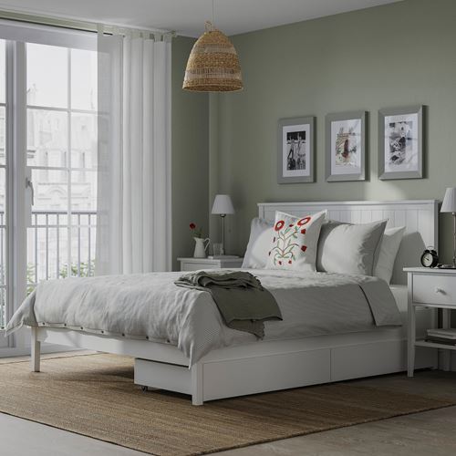 IKEA - GULLABERG, çift kişilik karyola, beyaz, 160x200 cm