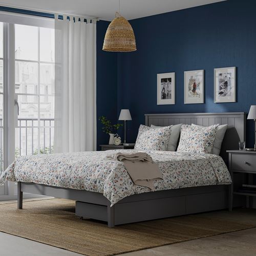 IKEA - GULLABERG, çift kişilik karyola, gri, 160x200 cm