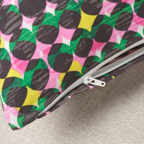 IKEA - ALVSJÖSKOGEN, kırlent kılıfı, pembe-yeşil, 50x50 cm