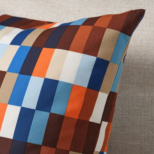 IKEA - LÖVNATURSKOG, kırlent kılıfı, kahverengi-mavi, 50x50 cm