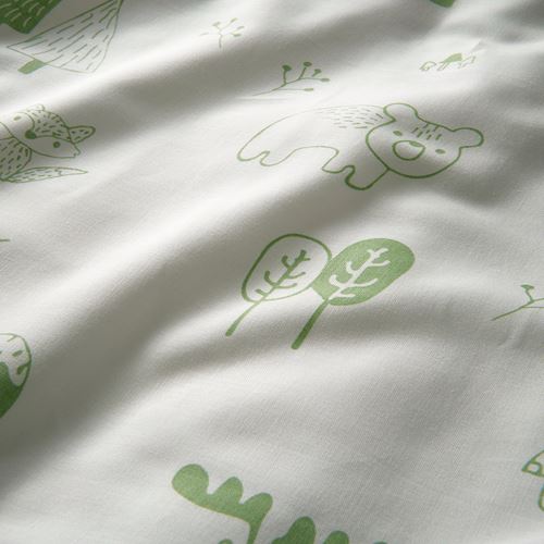 IKEA - BARNDRÖM, kids' bedding set, white/green, 150x200/50x60 cm
