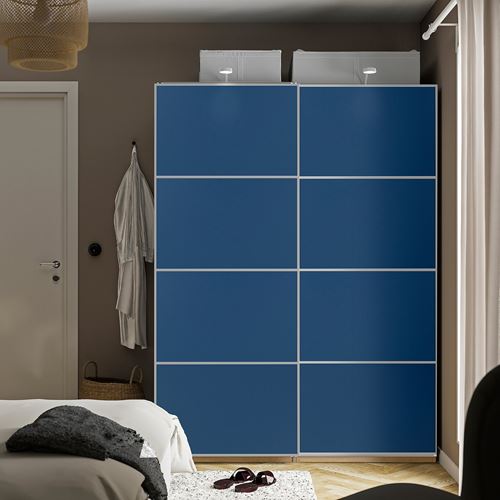 IKEA - MEHAMN, sürgü kapak, mavi, 150x201 cm