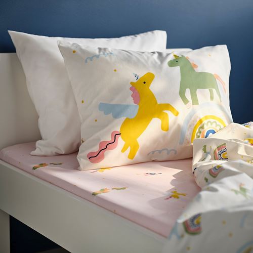 IKEA - BARNDRÖM, children fitted sheet, pink, 90x200 cm