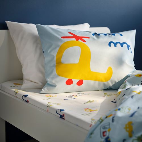 IKEA - BARNDRÖM, children fitted sheet, white, 90x200 cm