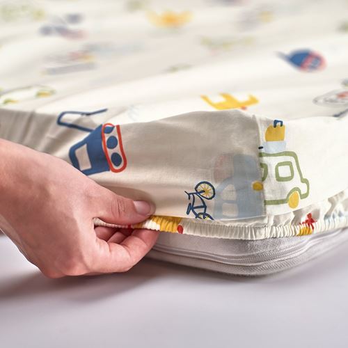 IKEA - BARNDRÖM, children fitted sheet, white, 90x200 cm
