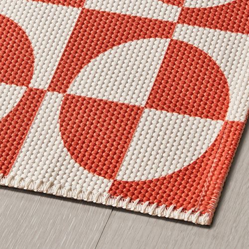 IKEA - PUBLIKVARD, small rug, white/orange, 80x150 cm