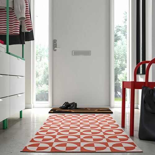 IKEA - PUBLIKVARD, small rug, white/orange, 80x150 cm