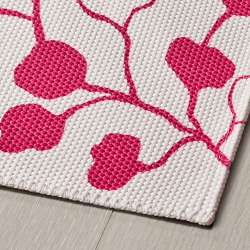 IKEA - PERSIKOTRAD, small rug, white/pink, 60x90 cm