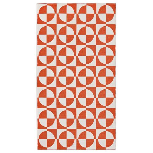 IKEA - PUBLIKVARD, small rug, white/orange, 80x150 cm