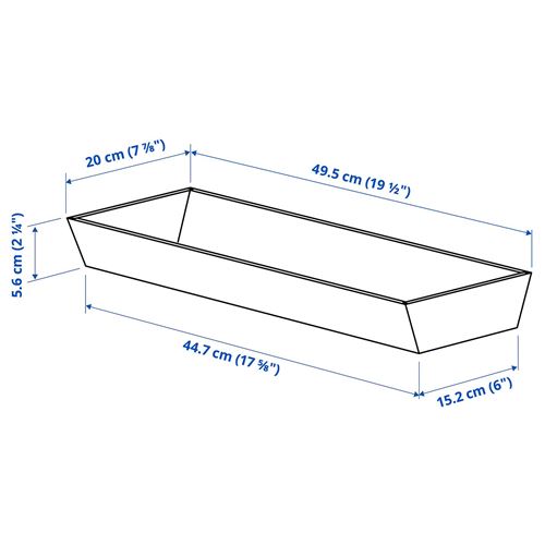IKEA - UPPDATERA, drawer organizer, light bamboo-anthracite, 20x50 cm