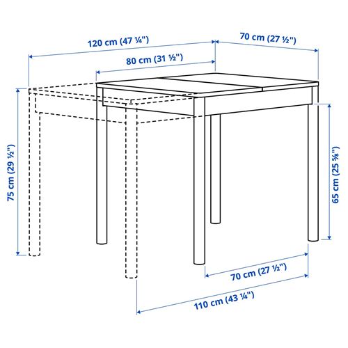 IKEA - TONSTAD, extendable kitchen table, off white, seats 2-4