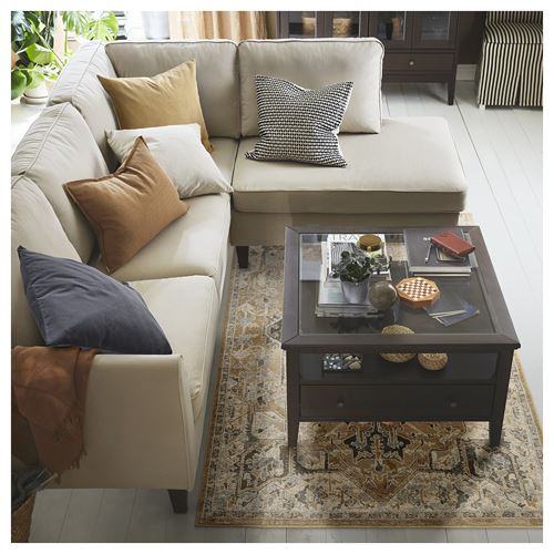 IKEA - JARNVAG, tumbled rug, beige-dark beige, 133x195 cm