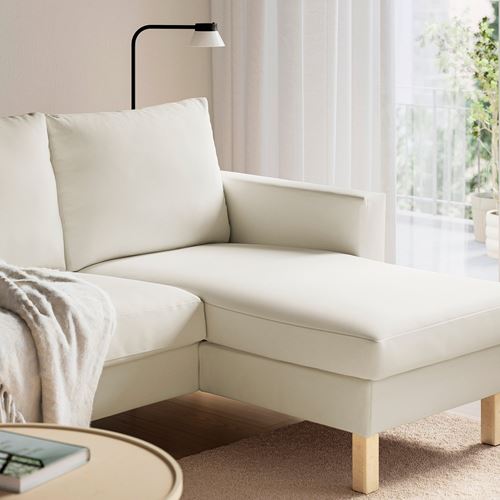 IKEA - SALTSJÖBADEN, 3-seat sofa with chaise longue, Blekinge white