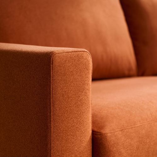 IKEA - SALTSJÖBADEN, 3-seat sofa with chaise longue, tonerud red-brown