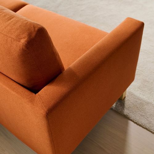 IKEA - SALTSJÖBADEN, 3-seat sofa with chaise longue, tonerud red-brown