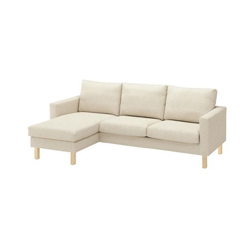 IKEA - SALTSJOBADEN, 3-seat sofa with chaise longue cover, vittangi light beige-white