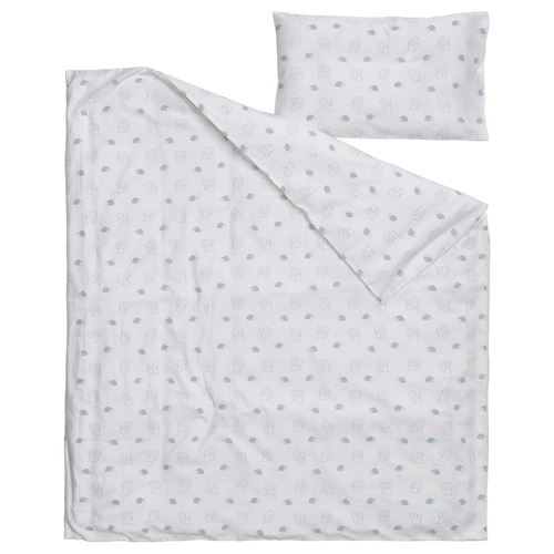 IKEA - LEN, bebek nevresim takımı, beyaz-mavi, 110x125/35x55 cm