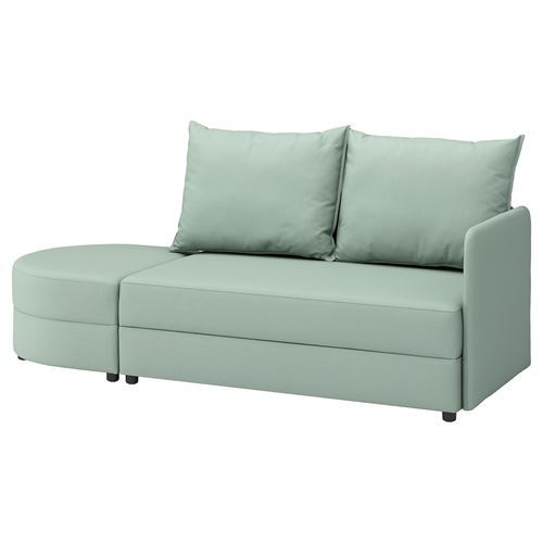 IKEA - LINDAKRA, 2-seat sofa-bed, vissle light gray-green