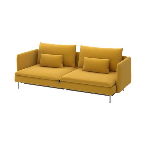 IKEA - SÖDERHAMN, 3-seat sofa-bed, kelinge dark yellow