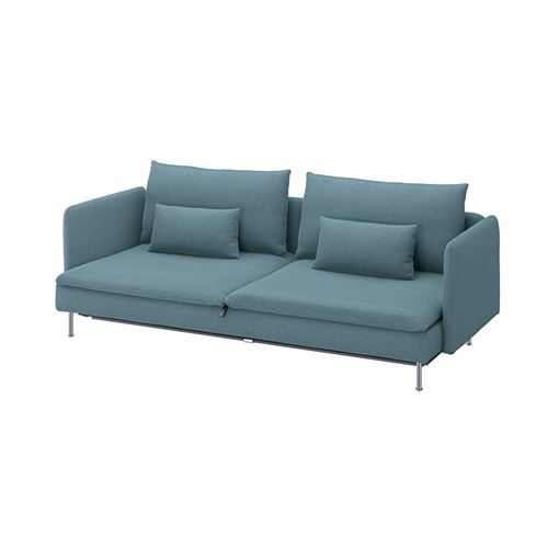 IKEA - SÖDERHAMN, 3-seat sofa-bed, fridtuna dark grey-blue
