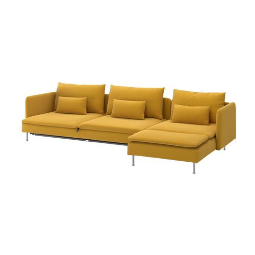 IKEA - SÖDERHAMN, 4'lü yataklı köşe kanepe, kelinge koyu sarı