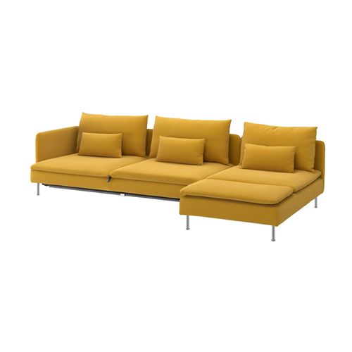 IKEA - SÖDERHAMN, 4'lü yataklı köşe kanepe, kelinge koyu sarı