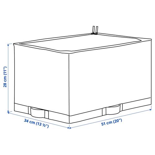 IKEA - STUK, closed storage box, white/black, 34x51x28 cm