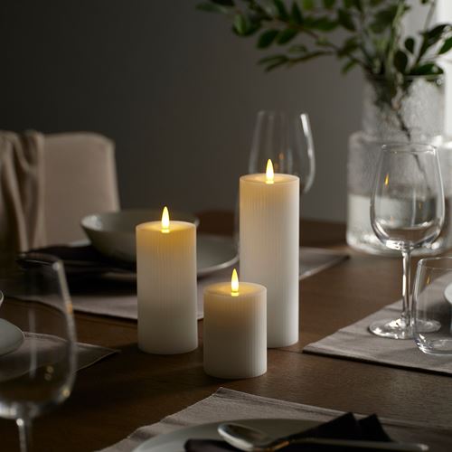 IKEA - SILVERMAS, LED scented block candle, white
