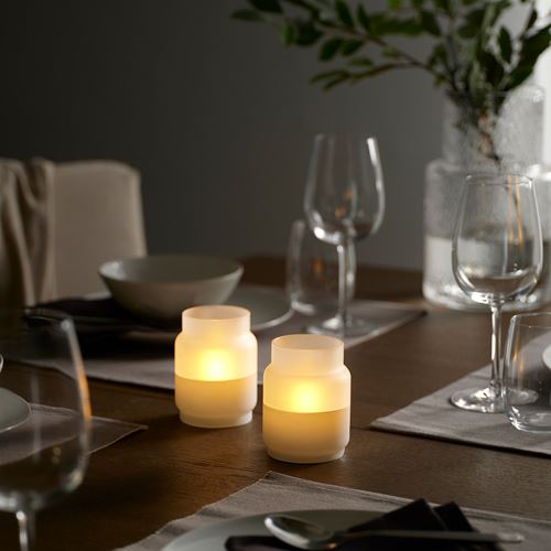 IKEA - HJULMOJA, decorative lighting, white, 10,3 cm