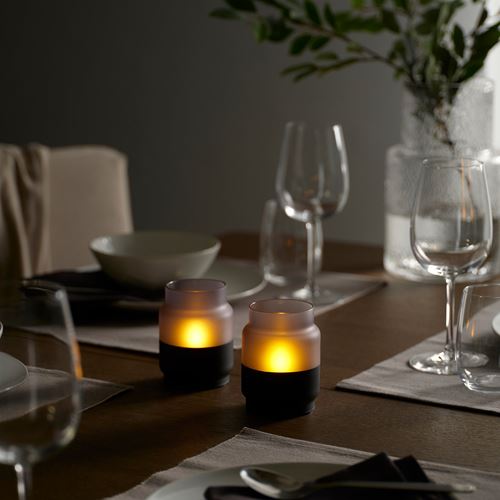IKEA - HJULMOJA, decorative lighting, grey/black, 10,3 cm