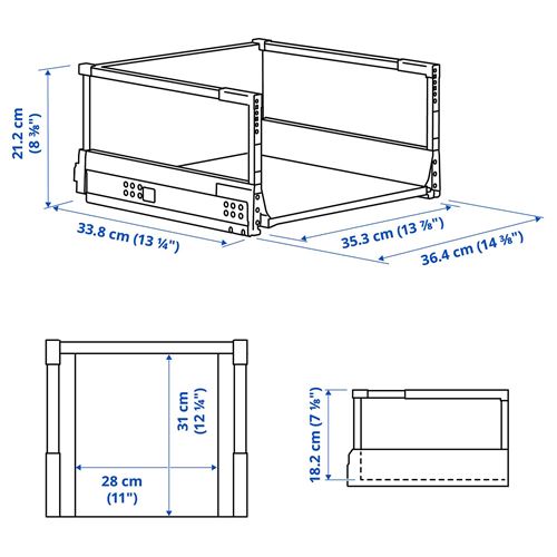 IKEA - MAXIMERA, mutfak çekmecesi, beyaz, 40x37 cm