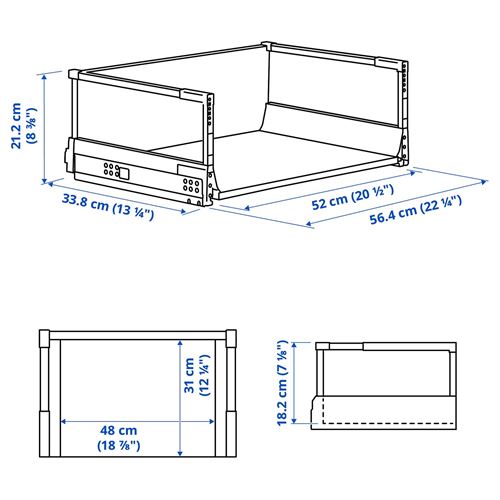 IKEA - MAXIMERA, kitchen drawer, white, 60x37 cm